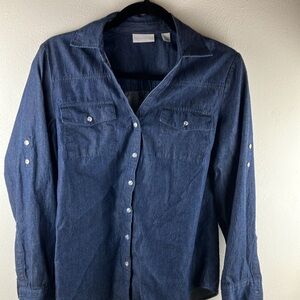 New York & Company Denim Shirt Women's Size M Very Nice